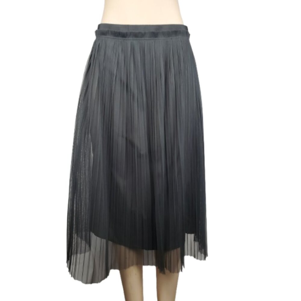 Banana Republic women's chiffon pleated gray skirt size 14